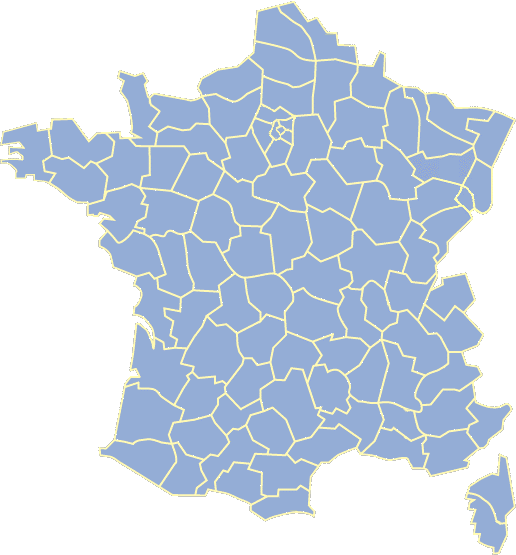 Carte de France des iris